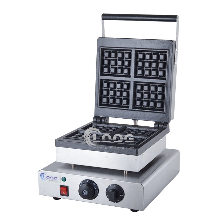 Waffle Iron Belgian - Pembuat Wafel Belgia Profesional Komersial Anti
